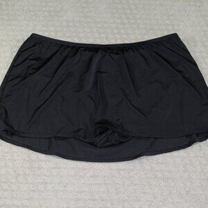 Women's Swim By Cacique Size 22 Black Modest Minimalist Swim Skirt